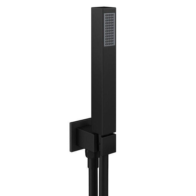 Hand Shower Set with Outlet Matt Black Square