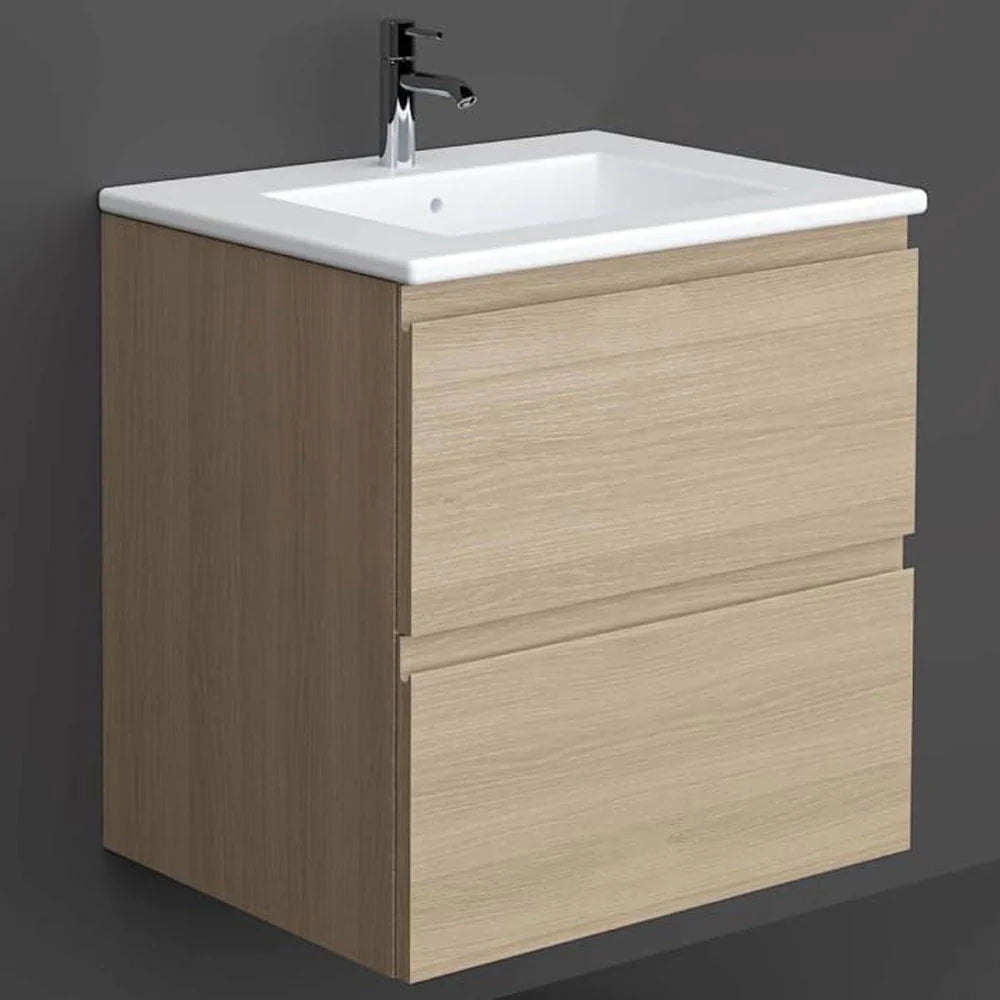 RAK Ceramics Joy Wall Hung Vanity Unit & Basin - Scandinavian Oak