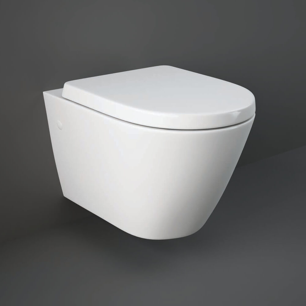 RAK Ceramics Resort Wall Hung WC Pan & Sandwich Soft Close Toilet Seat - White