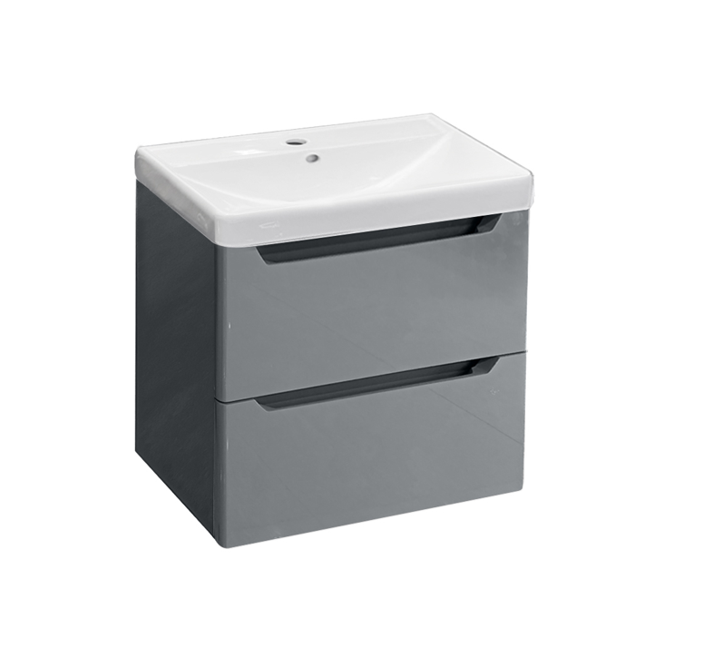 SCN AQUA 500mm PVC Wall Hung 2 Drawer Vanity Unit