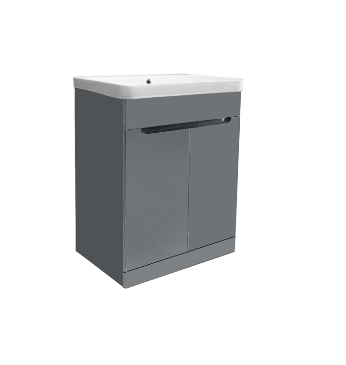 AQUA 600mm PVC Floorstanding 2 Door Vanity Unit