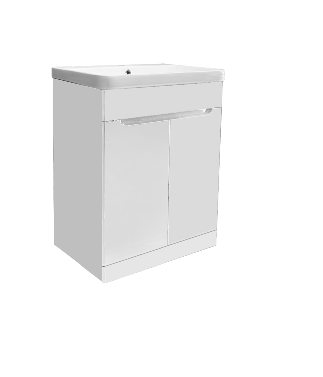 AQUA 600mm PVC Floorstanding 2 Door Vanity Unit