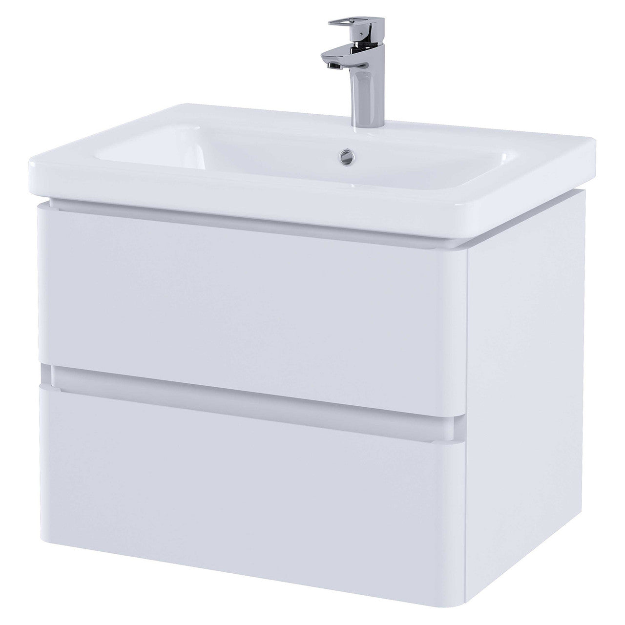 RAK Ceramics Resort 650 Double Drawer Basin Unit in Matt White
