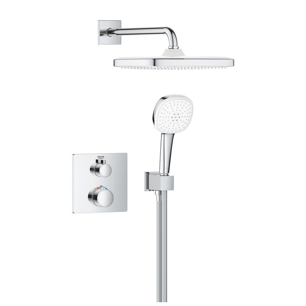Grohe Grohtherm Concealed shower system with Tempesta 250 Cube