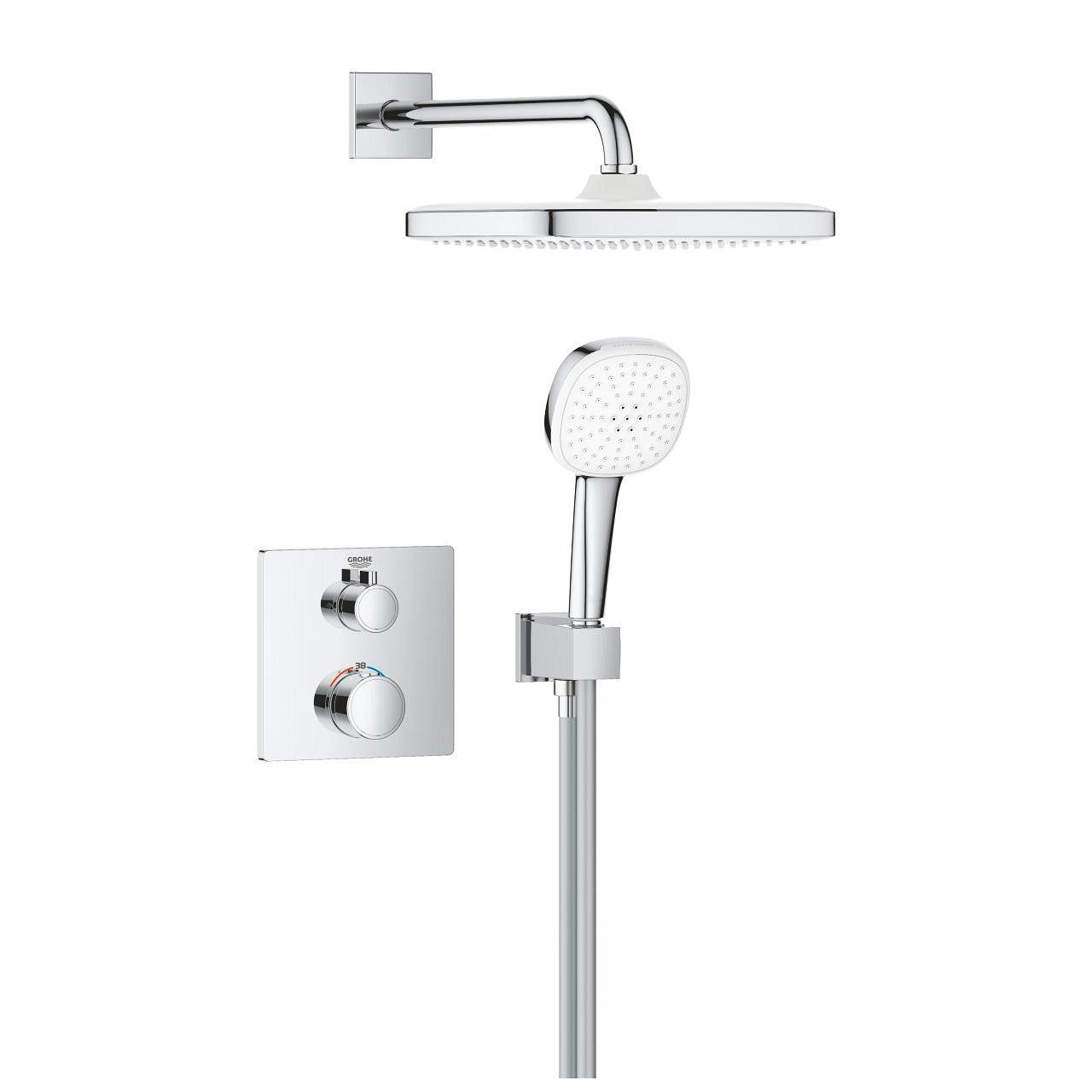 Grohe Grohtherm Concealed shower system with Tempesta 250 Cube