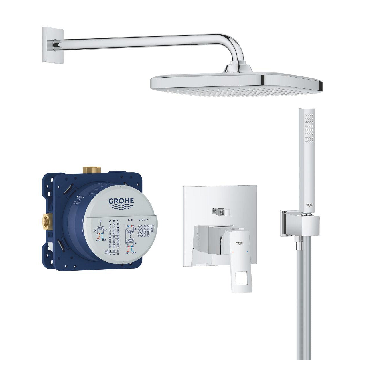 Grohe Eurocube Concealed shower system with Tempesta 250 Cube