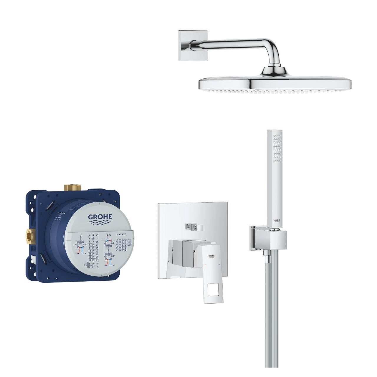 Grohe Eurocube Concealed shower system with Tempesta 250 Cube