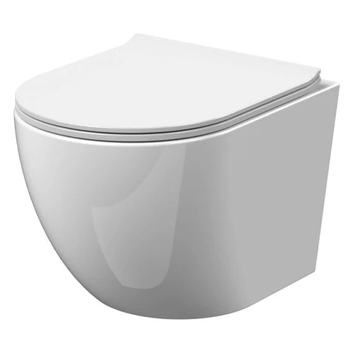 Anas Magna Rimless Pan With Geberit Duofix Alpha01 Wc Frame White Round Flush Plate 458.039.00.2 + 115.035.11.1 + 1211-11