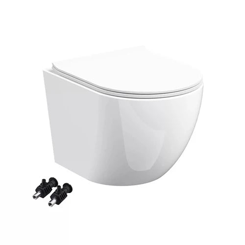Anas Magna Rimless Pan With Geberit Duofix Alpha01 Wc Frame Brass Round Flush Plate 458.039.00.2 + 115.035.QE.1 + 1211-11
