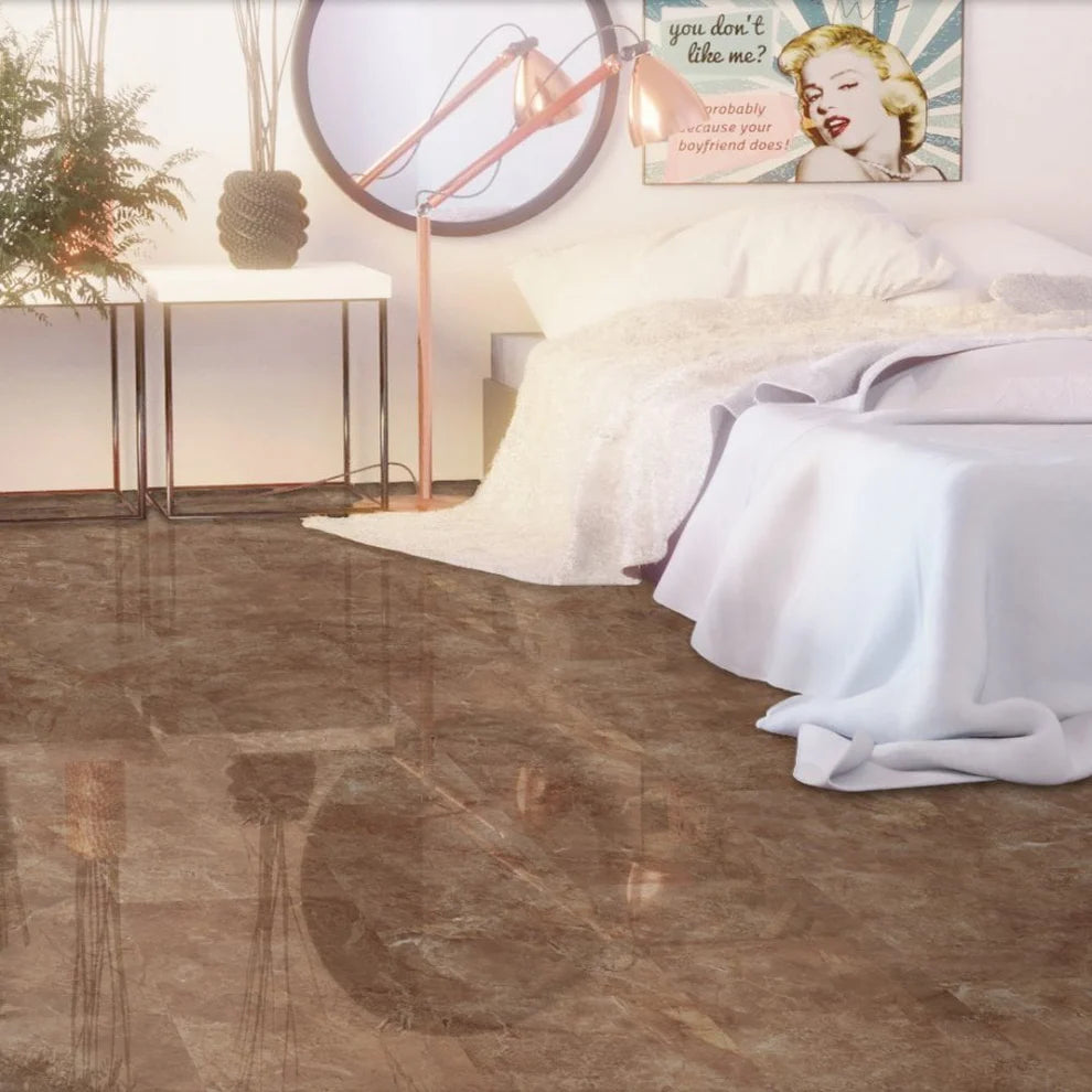 Albera Bronze Marble - 8mm High Gloss Laminate Flooring
