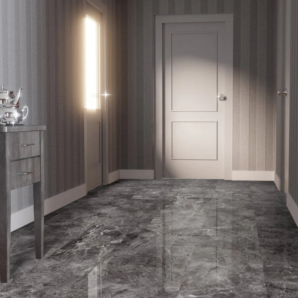 Albera Fossil Marble - Lustre Stone 8mm High Gloss Laminate Flooring