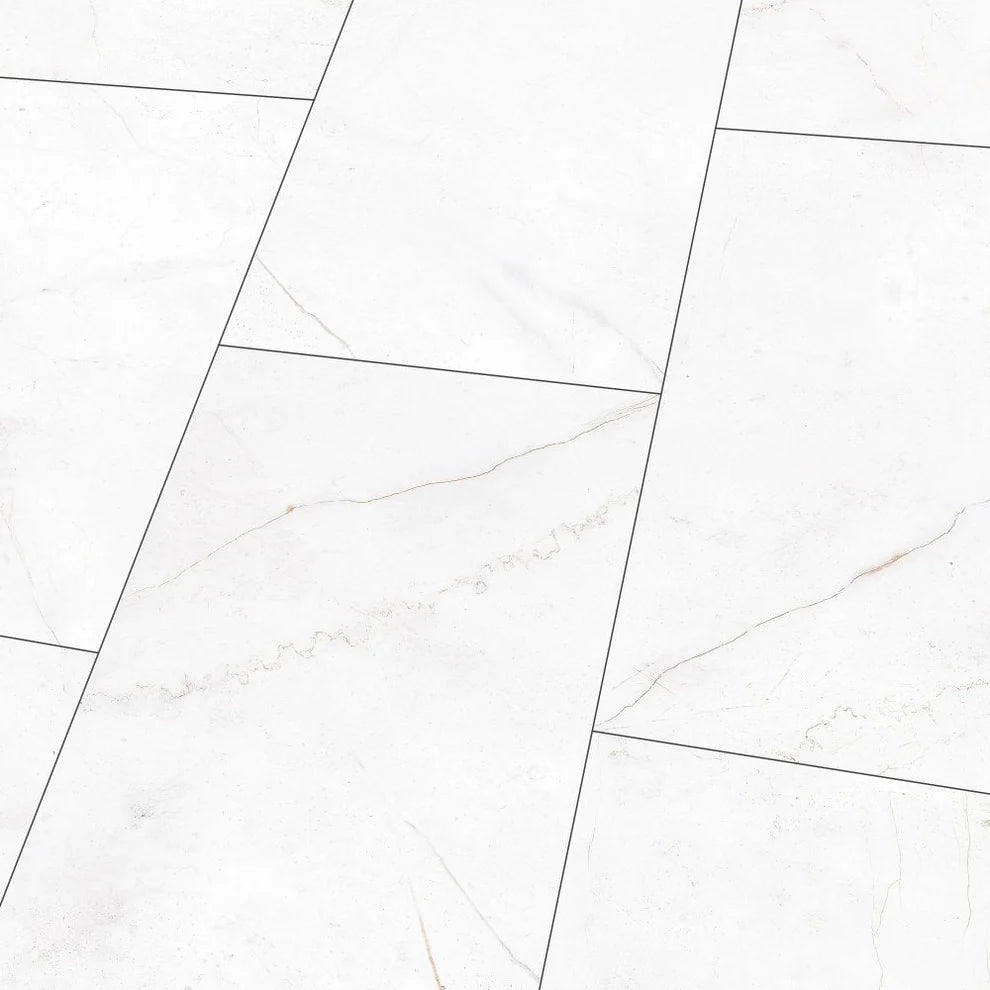 Albera White Marble - 8mm High Gloss Laminate Flooring