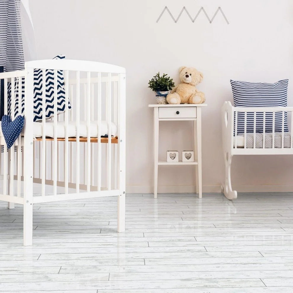 Timber Antique White - 8mm High Gloss Laminate Flooring