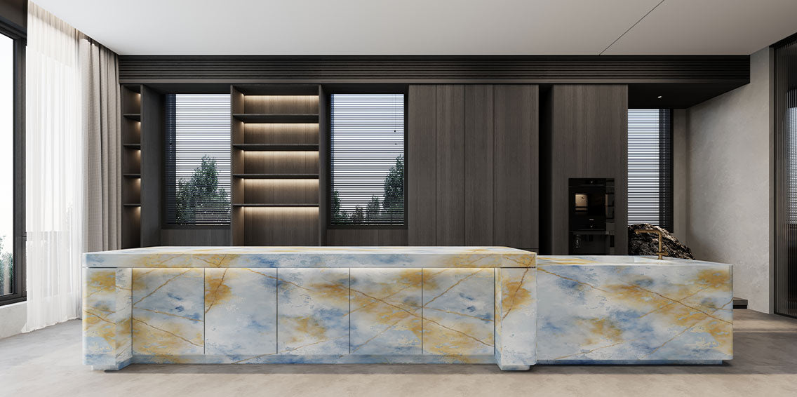 Aqua Gold Quartz Worktop