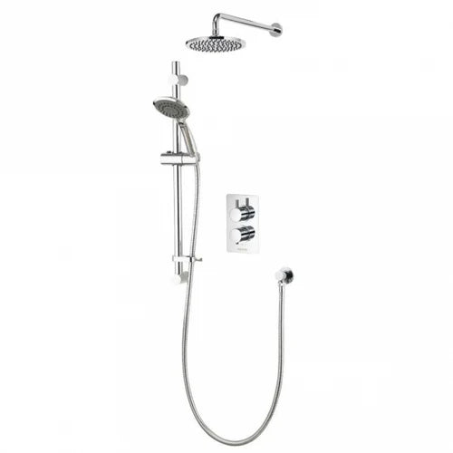 Aqualisa Aq Concealed Thermostatic Round Dials Adj/ Fix Wall Chrome AQRNDCV2