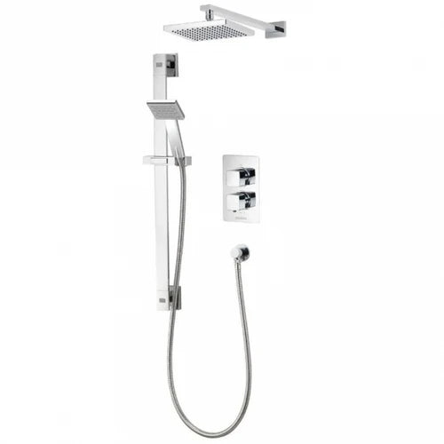 Aqualisa Aq Concealed Thermostatic Square Dials Adj/ Fix Wall Chrome AQSQDCV2