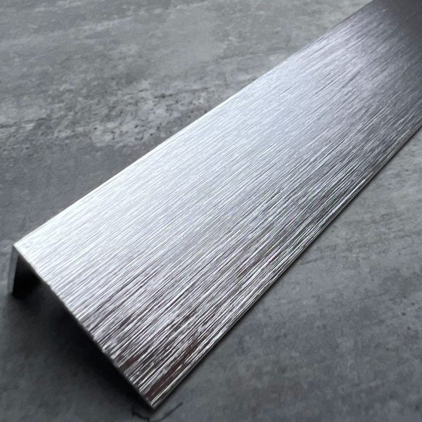 22.5mm Square Edge Brushed Chrome Tile Trim