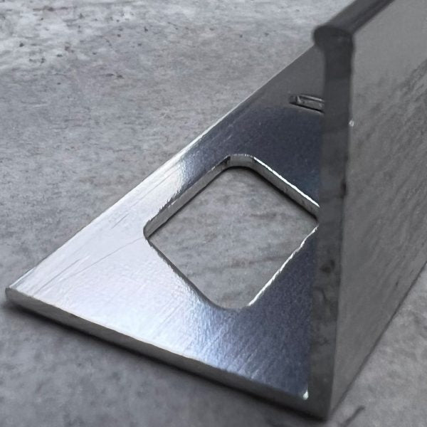 22.5mm Square Edge Brushed Chrome Tile Trim
