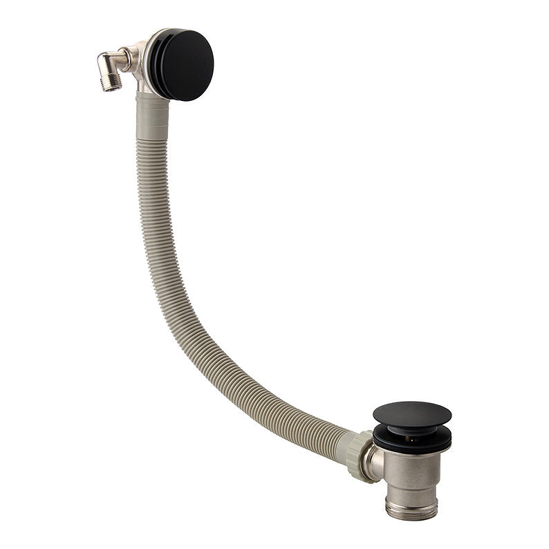 Bath Filler Waste Overflow Round Matt Black