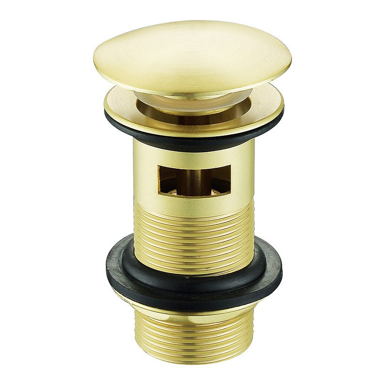 Basin Click Clack Waste Big Dome Slotted Brushed Brass
