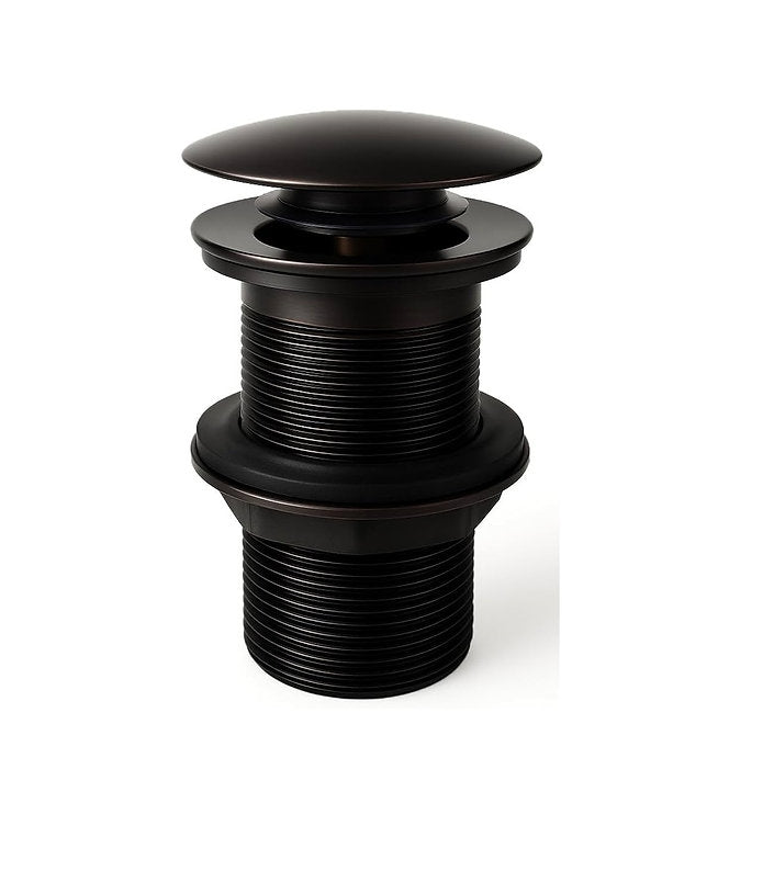 Basin Click Clack Waste Big Dome Unslotted Black Matt