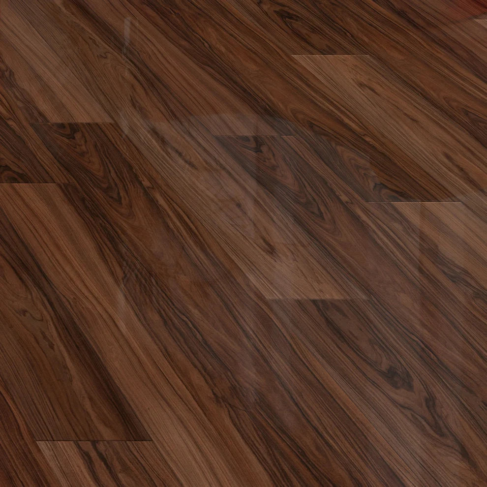 Timber Dark Brown - 8mm High Gloss Laminate Flooring