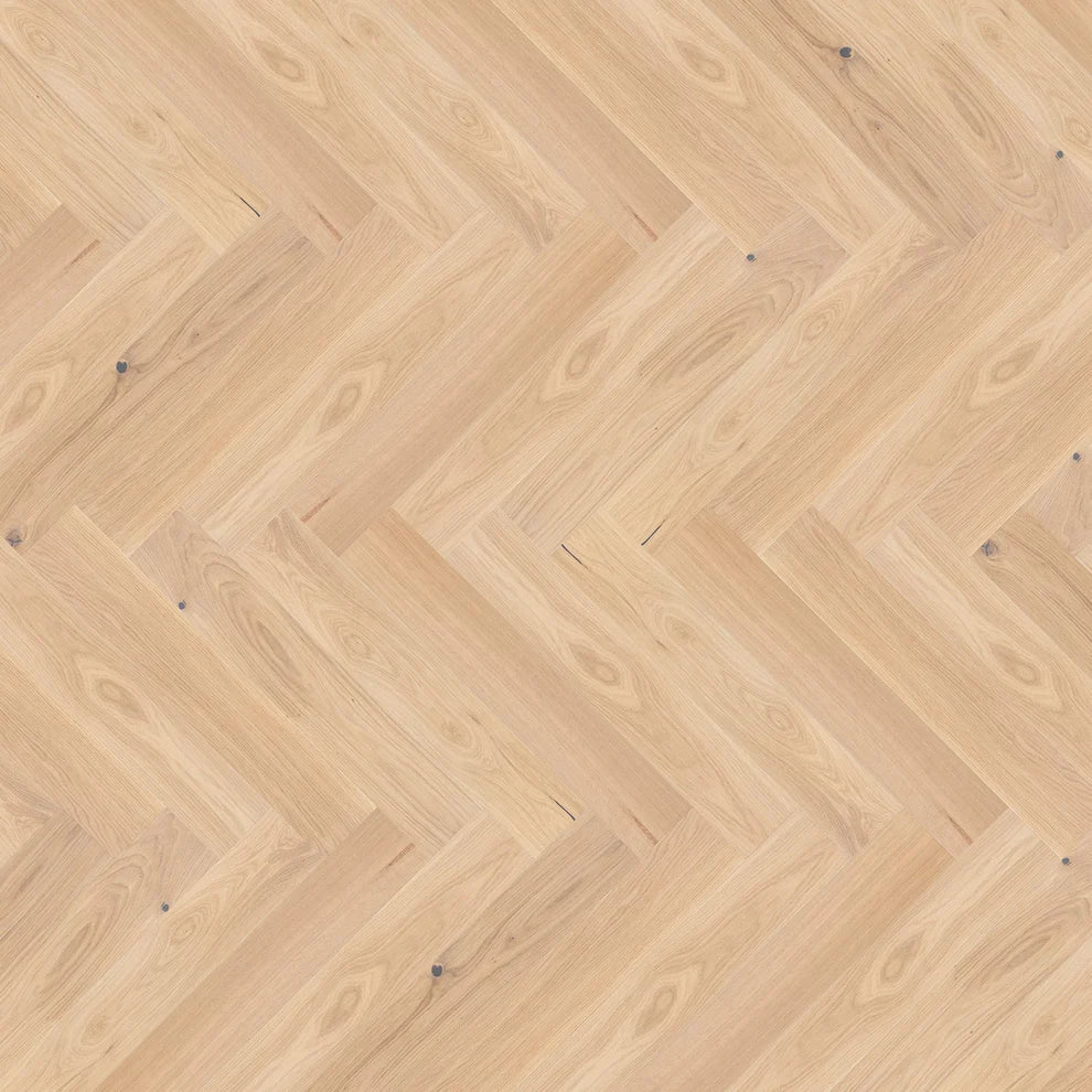 Bianco Oak - Herringbone Parquet 14mm Matt UV lacquer Engineered Real Wood Flooring