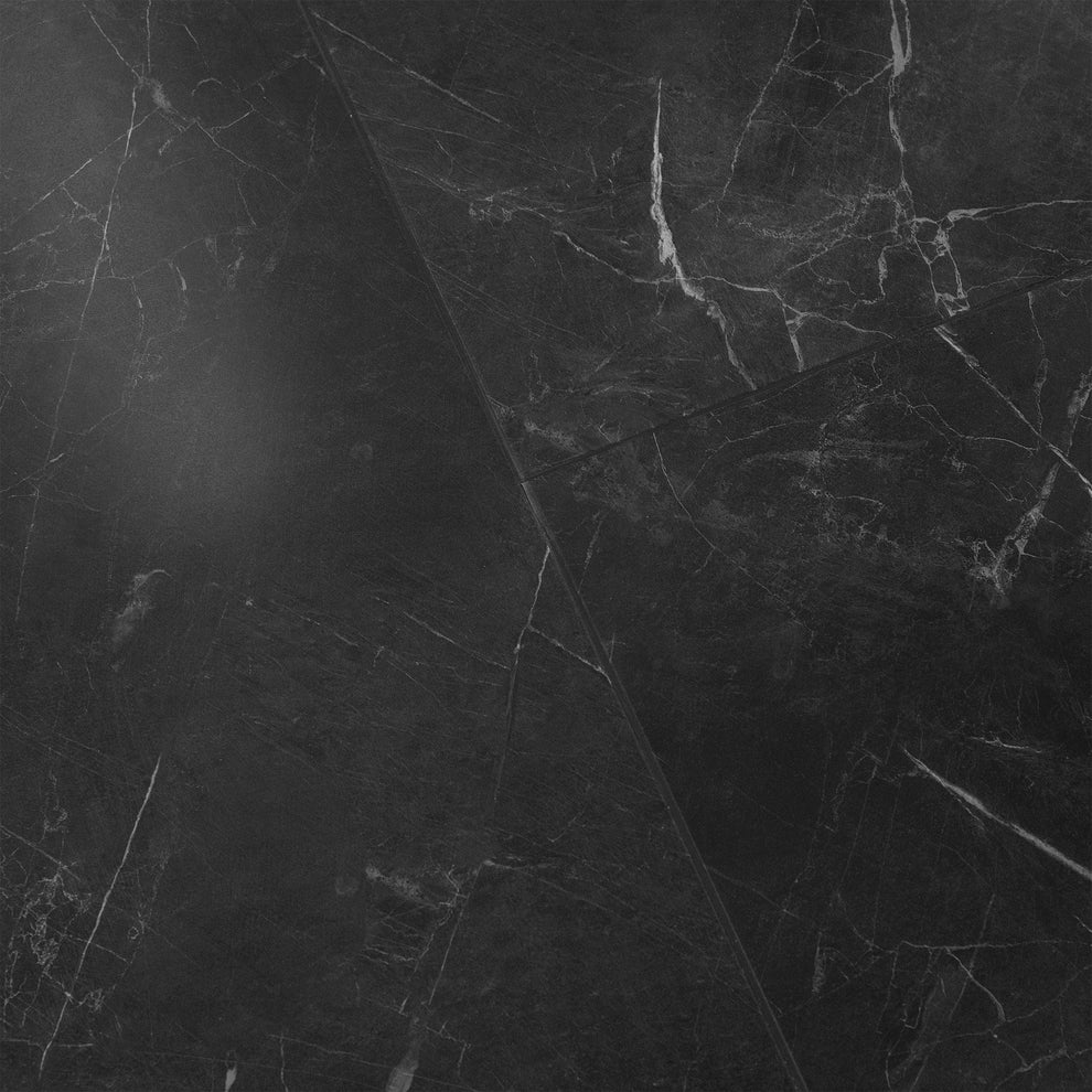 Black Gloss Marble - Pre-Grouted 5.5mm Stone Embossed UV Coated Rigid Core Vinyl Flooring
