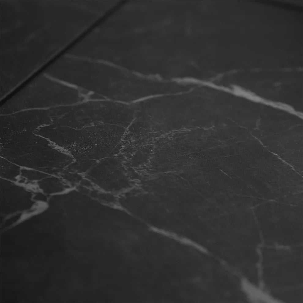 Black Gloss Marble - Pre-Grouted 5.5mm Stone Embossed UV Coated Rigid Core Vinyl Flooring