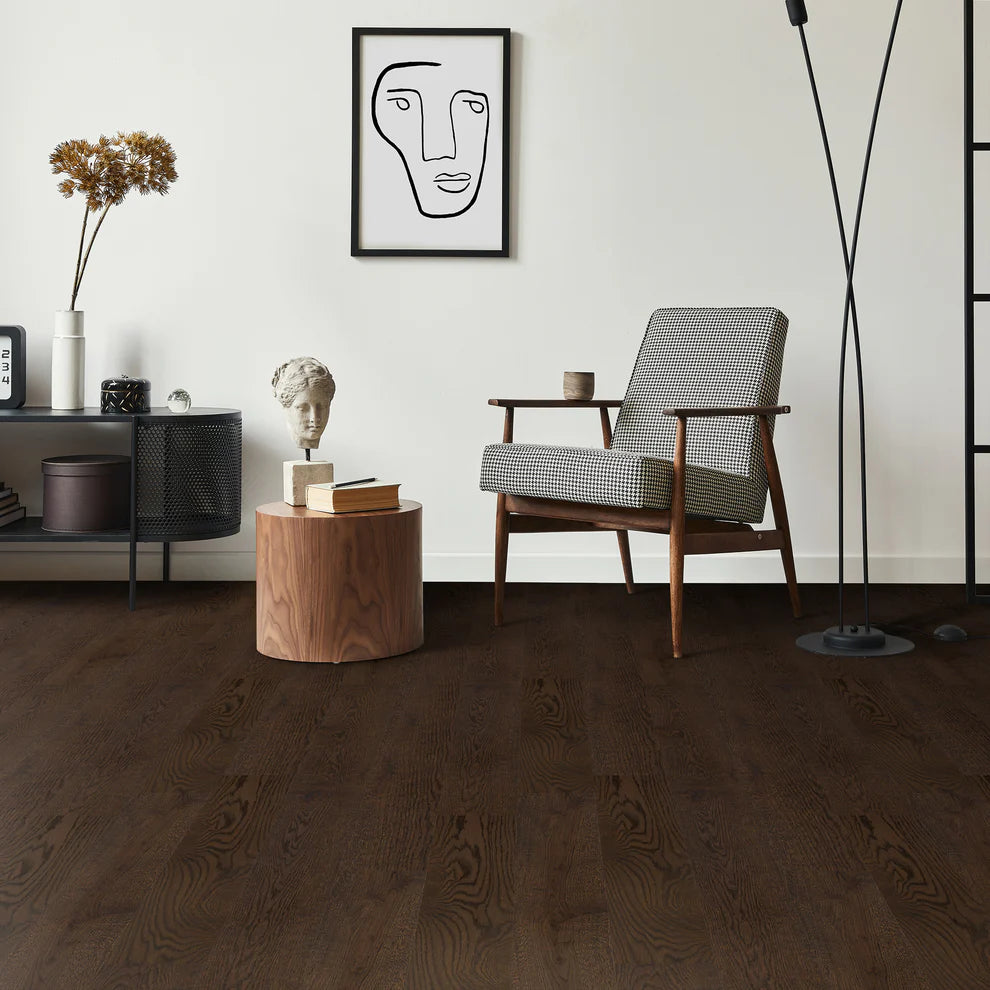 Brown Oak - Light Brushed 5G Click Engineered Real Wood Flooring