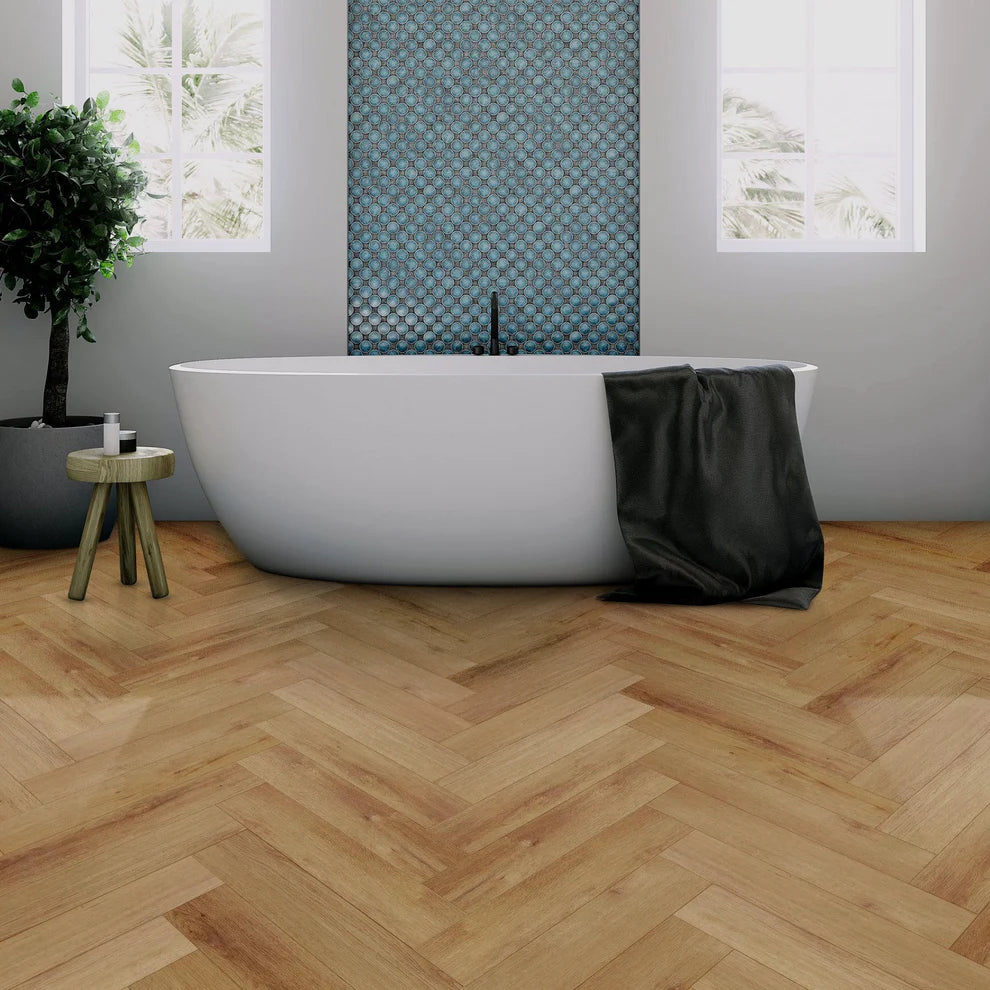 Burnaby Oak - Herringbone SPC 2mm UV Coated Luxury Vinyl Flooring