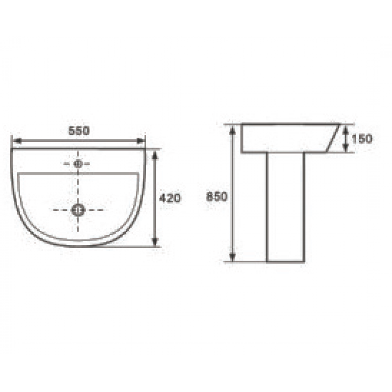 Comfort Basin with Full Pedestal