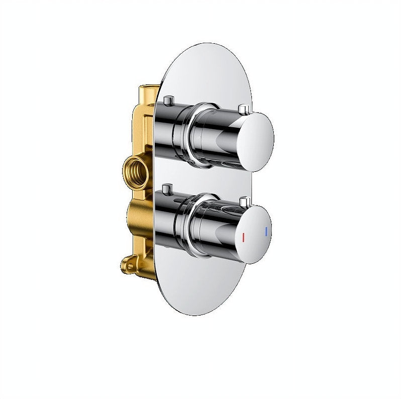 Concealed Shower Chrome Round 1 Outlet, 2 Knob