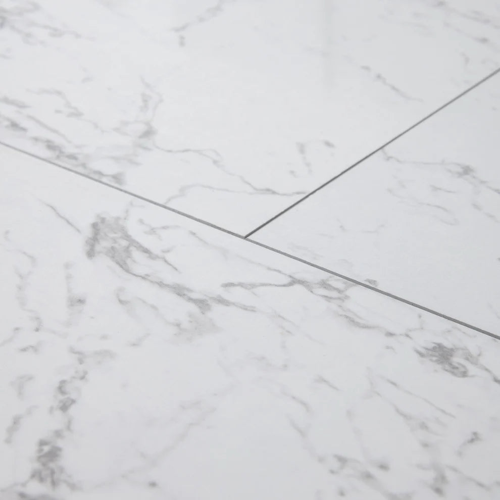 Albera Carrara Marble - 8mm High Gloss Laminate Flooring
