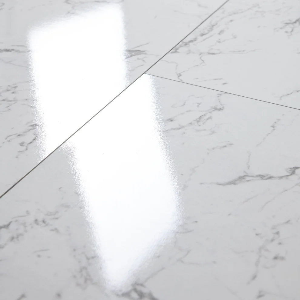 Albera Carrara Marble - 8mm High Gloss Laminate Flooring