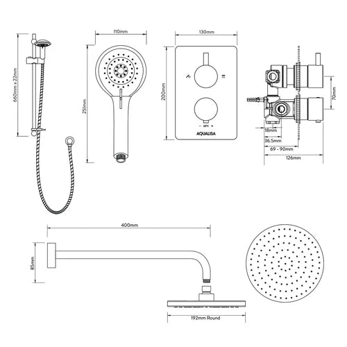 Aqualisa AQ Concealed Thermostatic Mixer with Single Outlet – Chrome AQRNDCV1