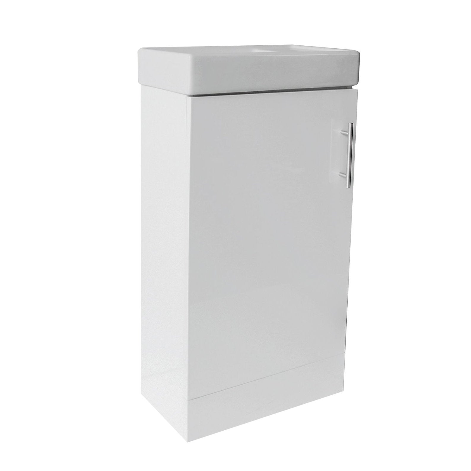 CLASSIC Square White Floor Standing 1-Door Unit and Basin