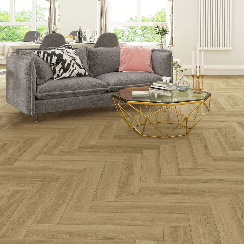 Colwood Oak - Herringbone 5mm Embossed Purecoat Rigid Core Vinyl Flooring