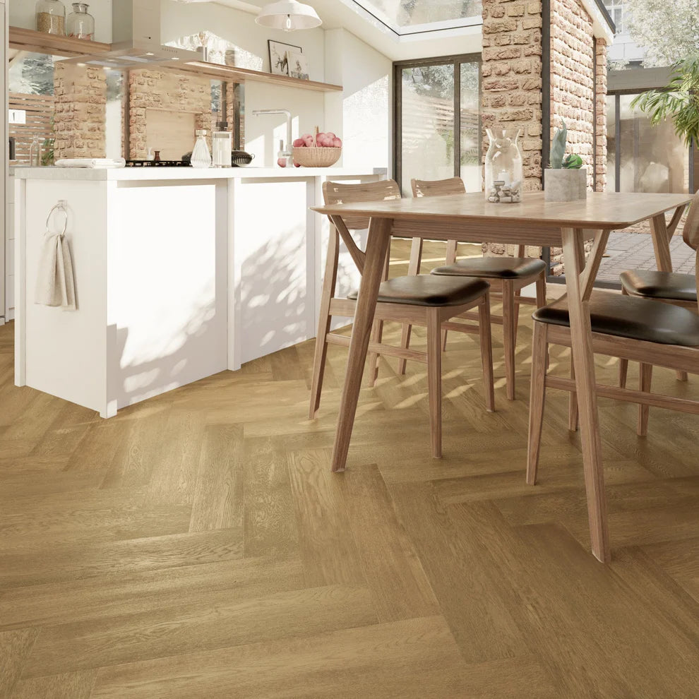 Country Oak Herringbone - Waterproof Real Wood Flooring