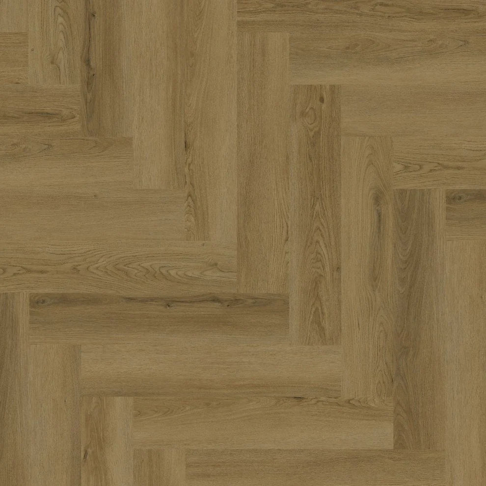 Edmonton Oak - Herringbone 5mm Embossed Purecoat Rigid Core Vinyl Flooring