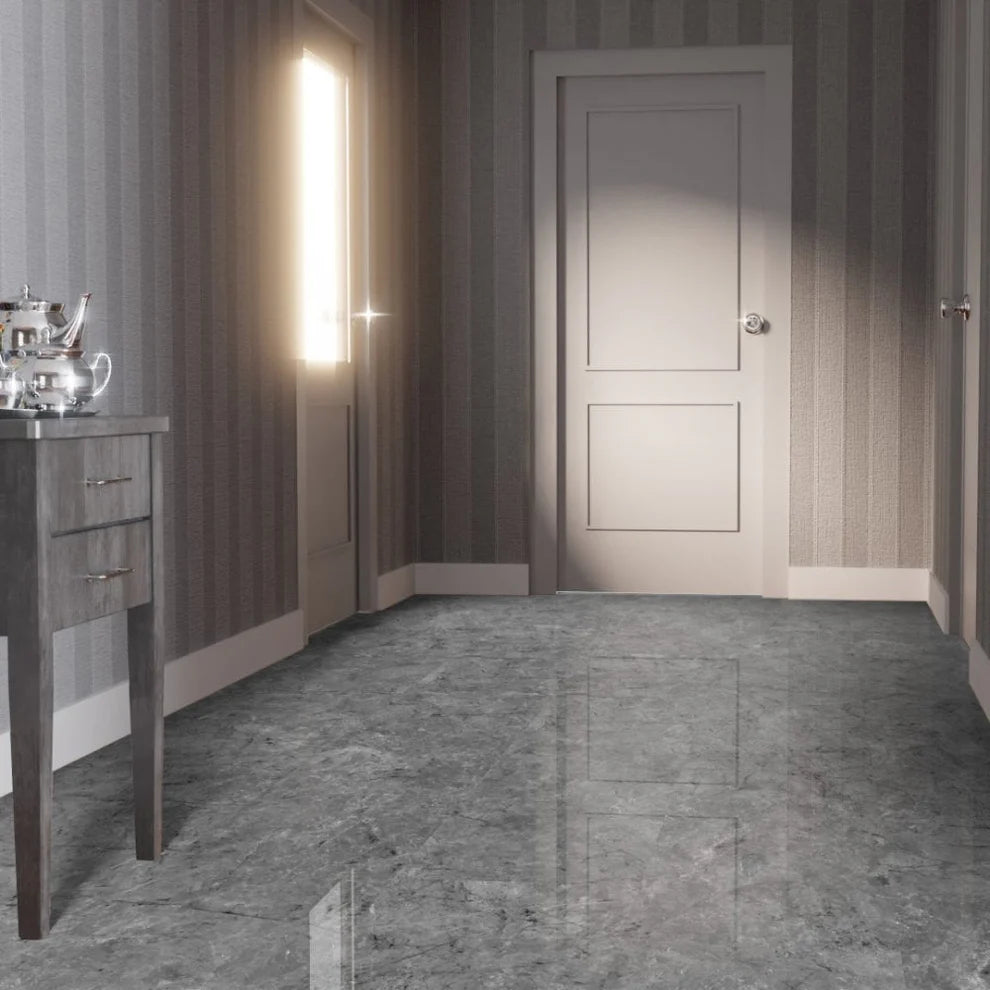 Albera Quartz Marble - Lustre Stone 8mm High Gloss Laminate Flooring