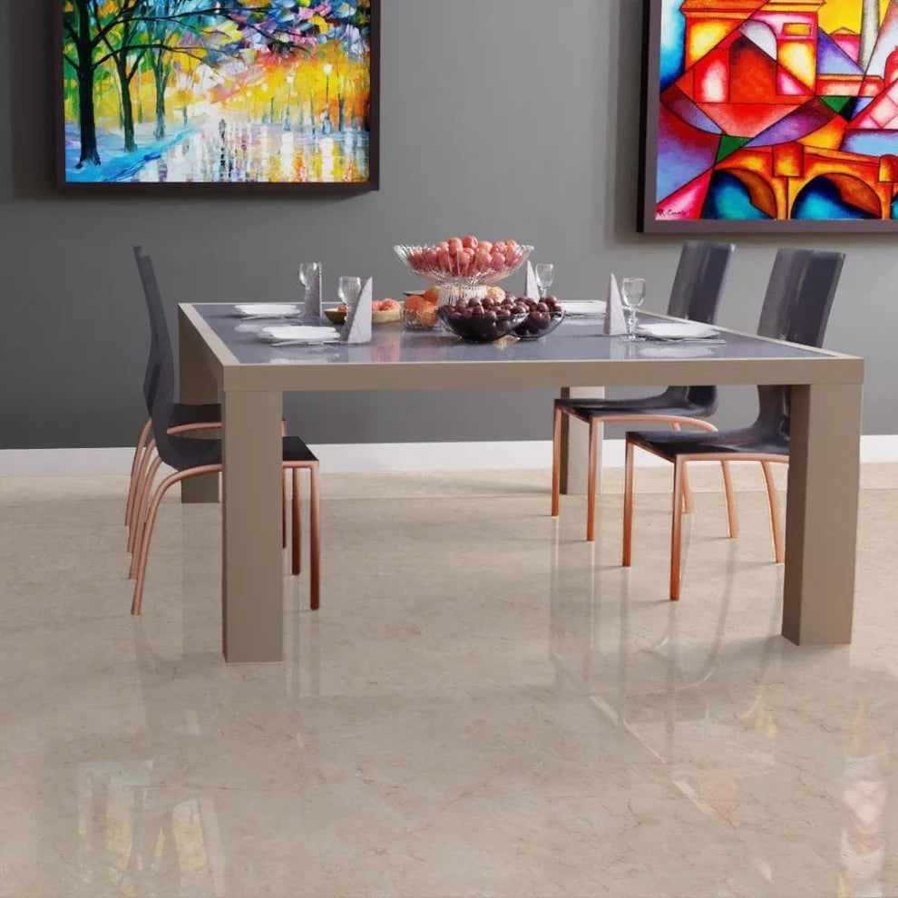 Albera Beige Marble - 8mm High Gloss Laminate Flooring