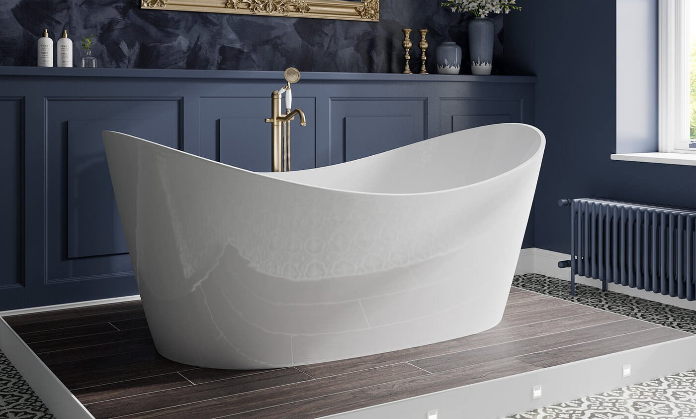 Emerald 1700 x 800mm Double Ended Freestanding Slipper Bath