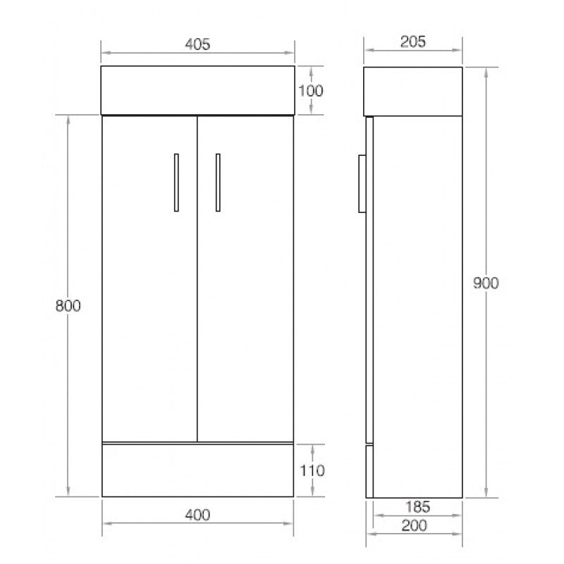 Flora Floor Standing Square Vanity Unit