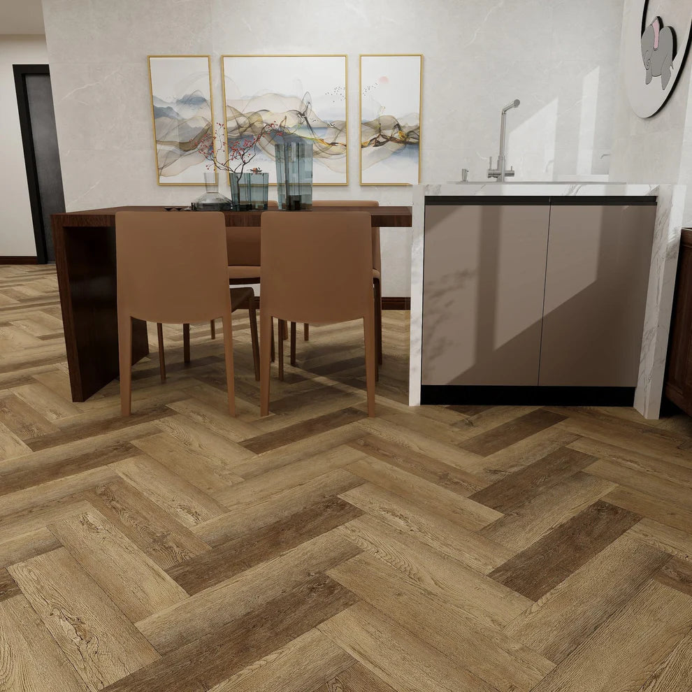 Farmhouse Oak - SPC Herringbone 5.5mm Rigid Core Vinyl Flooring