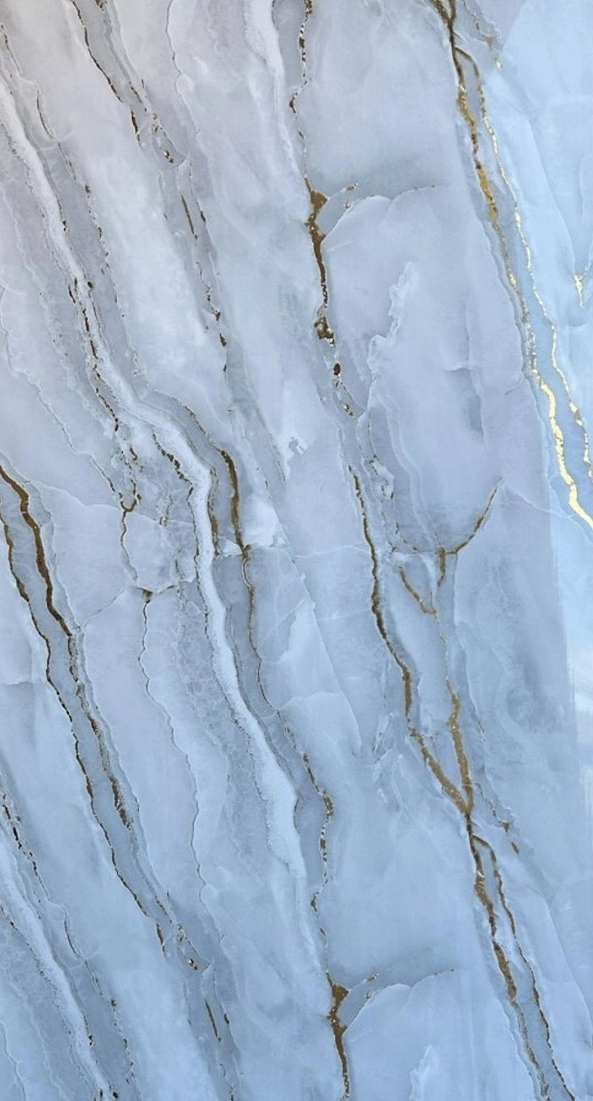 Waterproof Wall PVC Panel Gold Grey Marble Gloss