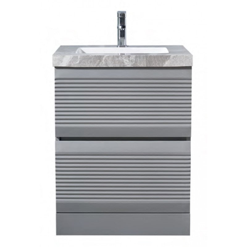 Grace Stainless Steel Two Drawers Floor Standing Vanity & Porcelain Top