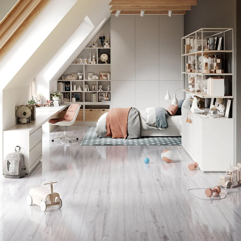 Timber Glacier 8mm High Gloss Laminate Flooring