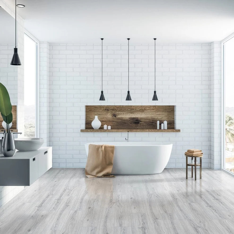 Timber Glacier 8mm High Gloss Laminate Flooring