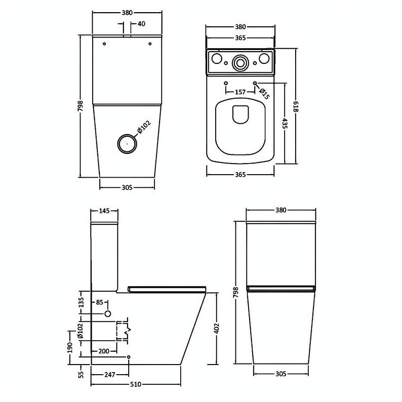 Globe Close Coupled Round Toilet